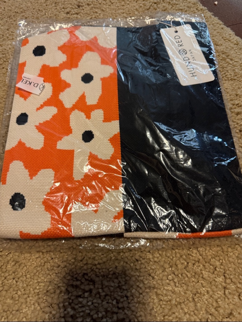 Japanese Y knot bag. Flower detail
